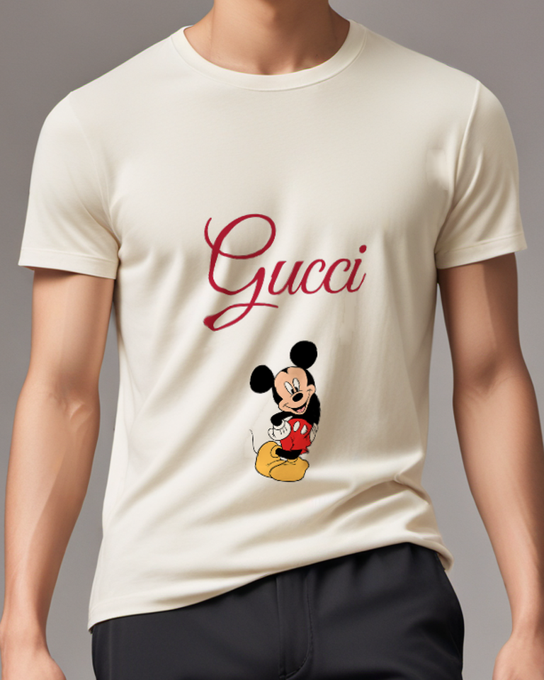 Ivory Hand On Hip Mouse Graphic T-Shirt - model wearing view