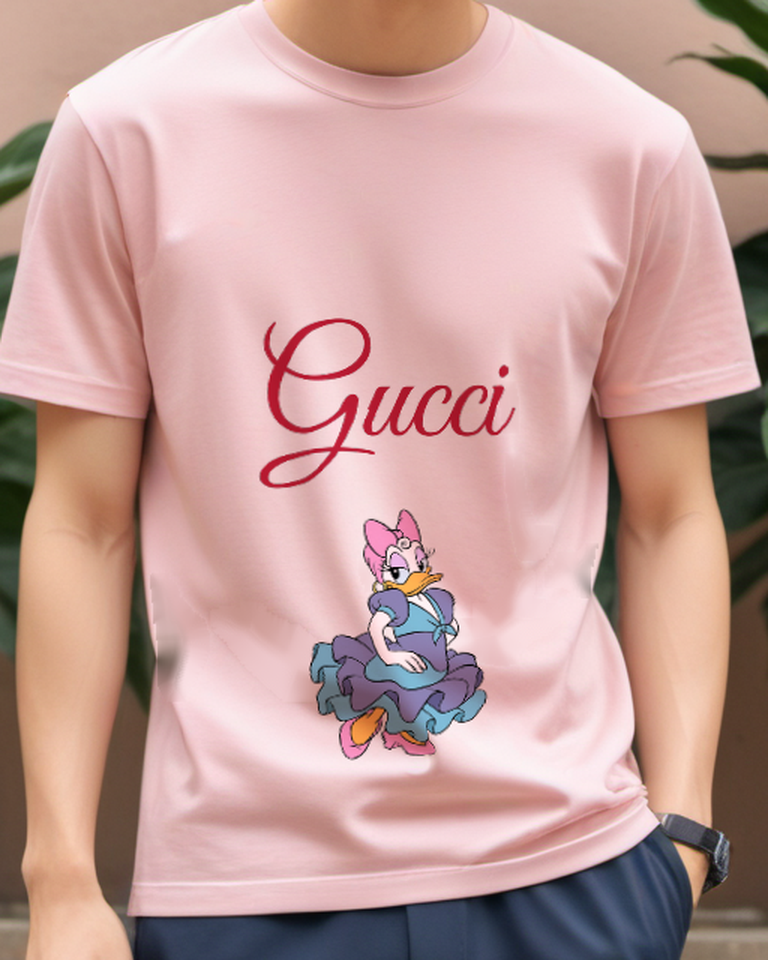 Blush Pink Daisy Duck In Dancing Pose Graphic T-Shirt - model wearing view