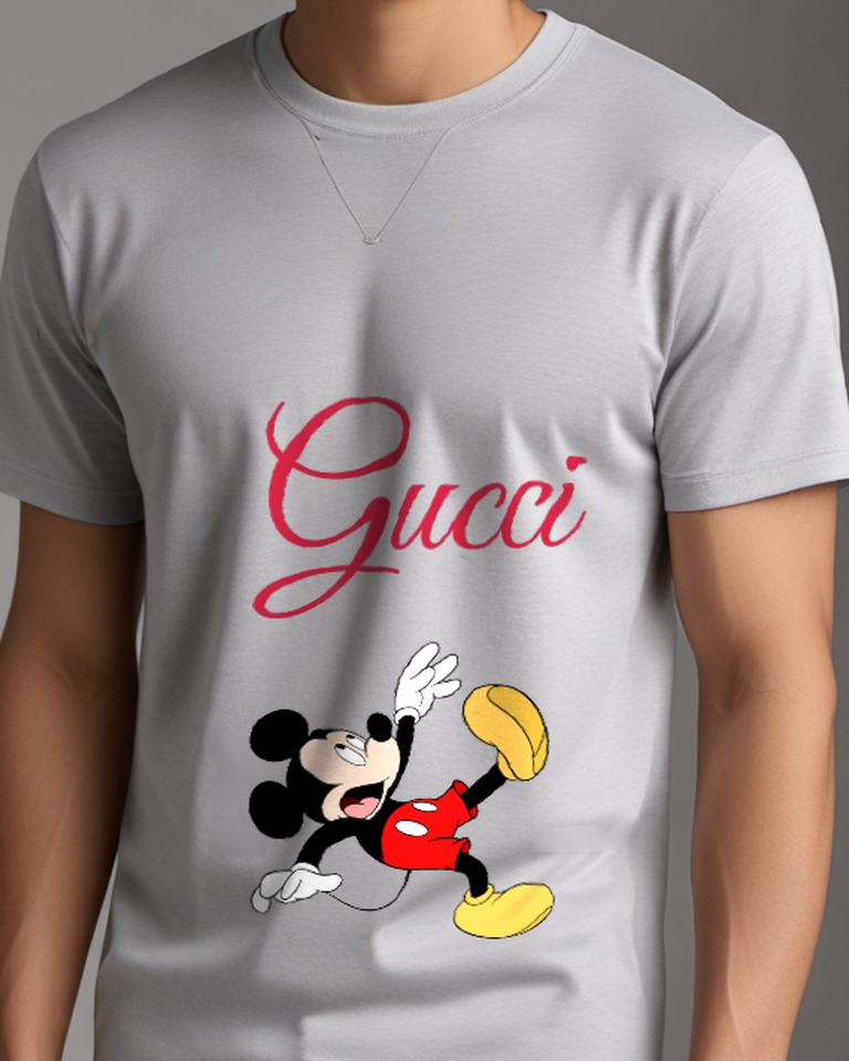 Gray Mouse Graphic T-Shirt - model wearing view
