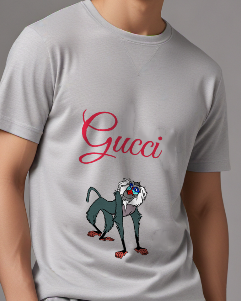 Gray Rafiki Standing Upright On Feet Graphic T-Shirt - model wearing view