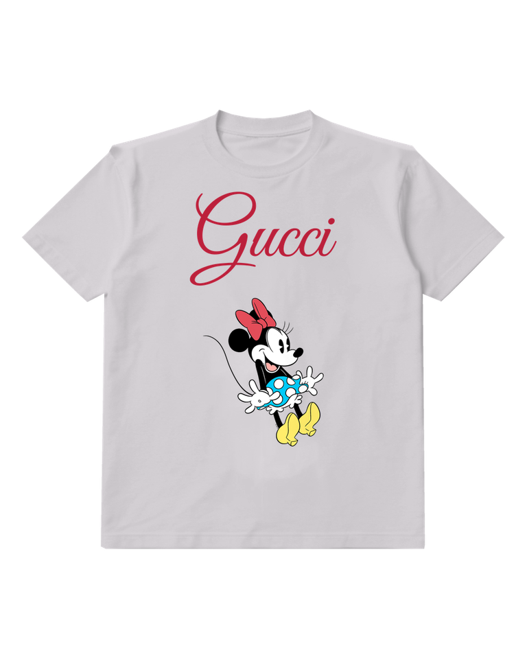 Light Gray Minnie Mouse Holding Polka Dot Ball Graphic T-Shirt - front product view