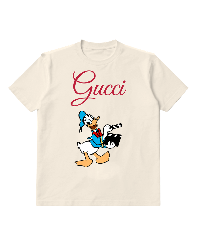 Ivory Donald Duck Holding Clapperboard Graphic T-Shirt - front product view