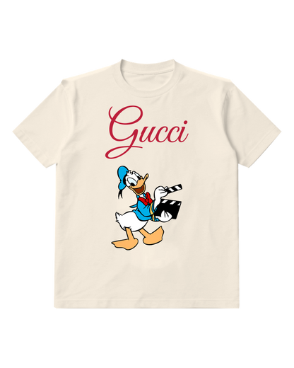 Ivory Donald Duck Holding Clapperboard Graphic T-Shirt - front product view