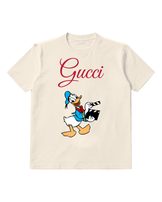 Ivory Donald Duck Holding Clapperboard Graphic T-Shirt - front product view