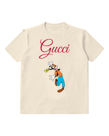 Ivory Goofy Jumping With Hat Flying Off Graphic T-Shirt - front product view