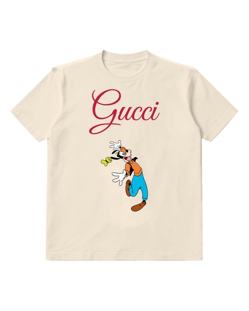 Ivory Goofy Jumping With Hat Flying Off Graphic T-Shirt - front product view