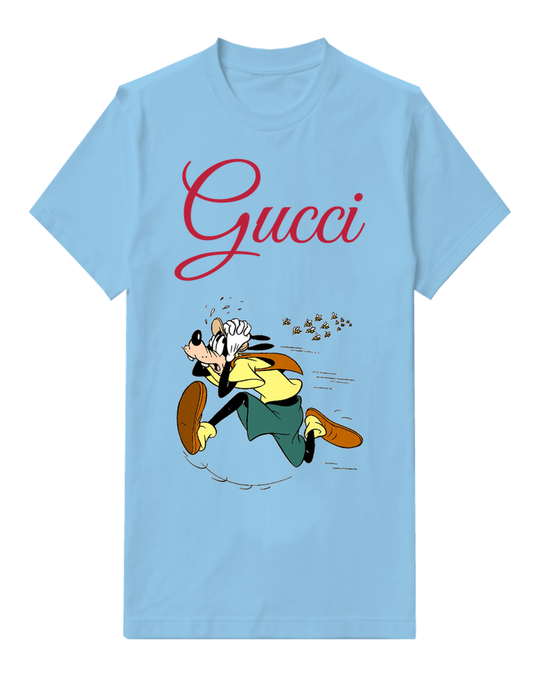 Sky Blue Goofy Running Away From Bees Graphic T-Shirt - front product view