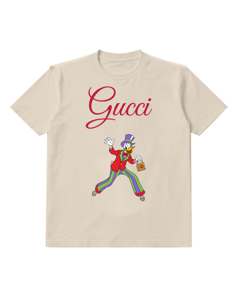 Ivory Donald Duck Halloween Trick Or Treat Graphic T-Shirt - front product view