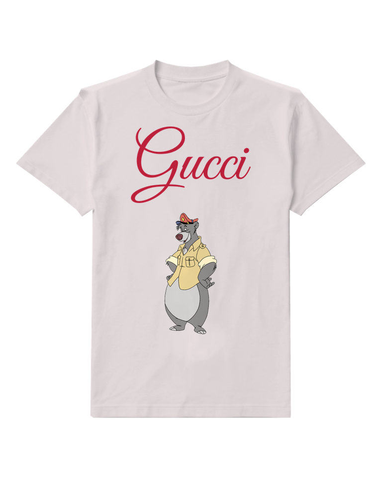 Light Gray Baloo Standing Wearing Cap And Coat Graphic T-Shirt - front product view