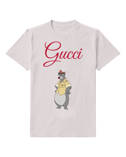 Light Gray Baloo Standing Wearing Cap And Coat Graphic T-Shirt - front product view