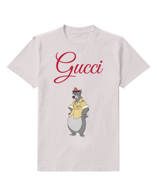 Light Gray Baloo Standing Wearing Cap And Coat Graphic T-Shirt - front product view