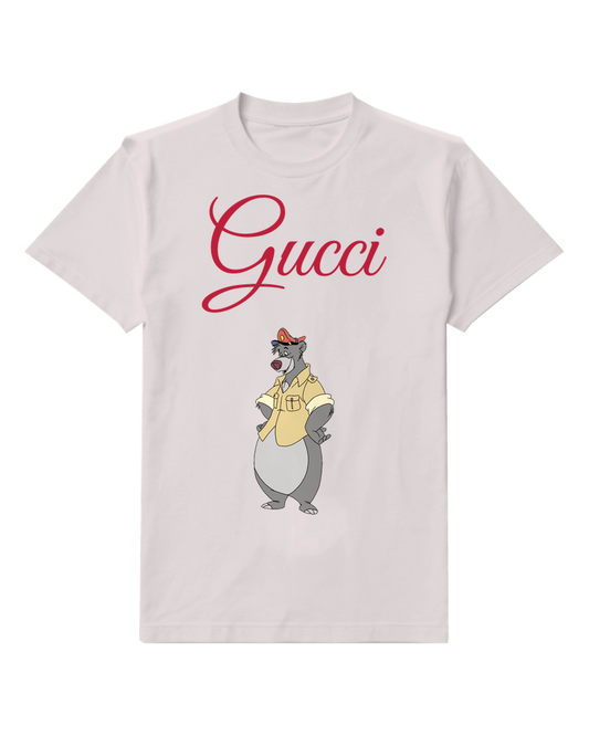 Light Gray Baloo Standing Wearing Cap And Coat Graphic T-Shirt - front product view