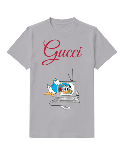 Gray Donald Duck On Computer Graphic T-Shirt - front product view