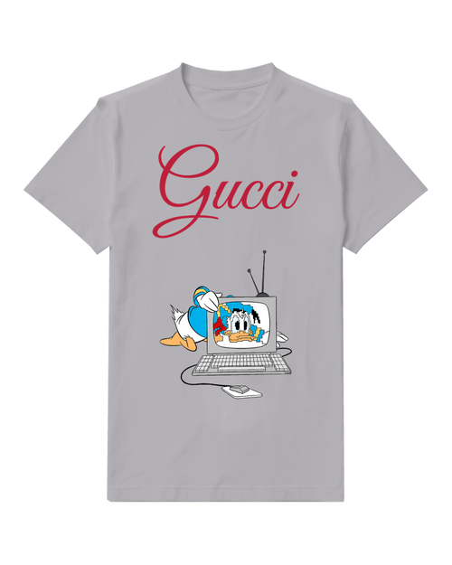 Gray Donald Duck On Computer Graphic T-Shirt - front product view