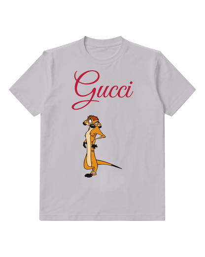 Light Gray Timon Standing Upright Arms Crossed Graphic T-Shirt - front product view