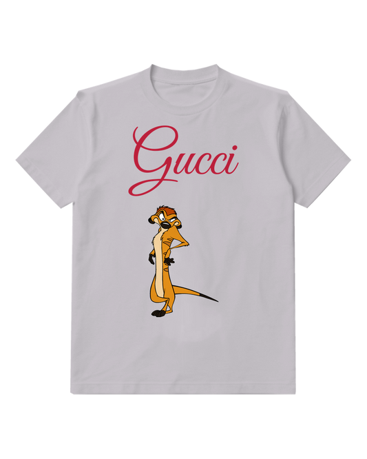 Light Gray Timon Standing Upright Arms Crossed Graphic T-Shirt - front product view