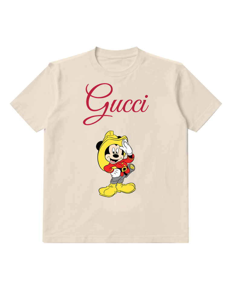 Ivory Mouse Yellow Hood Red Cup Graphic T-Shirt - front product view