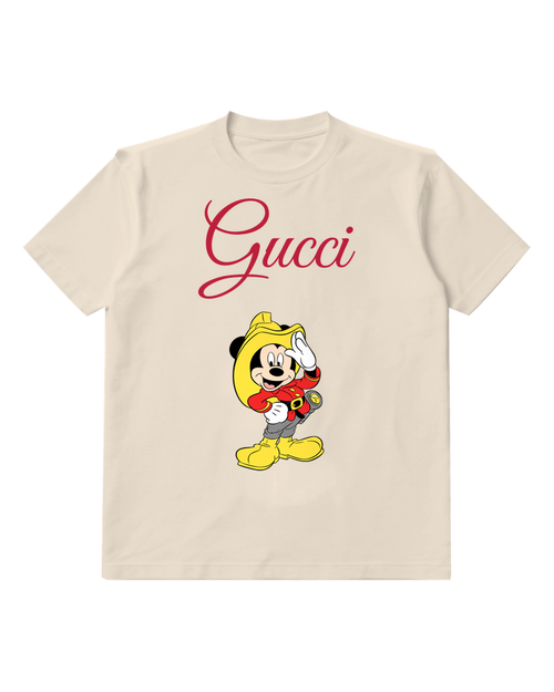 Ivory Mouse Yellow Hood Red Cup Graphic T-Shirt - front product view