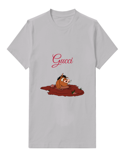 Light Gray Pumbaa In Mud Puddle Graphic T-Shirt - front product view