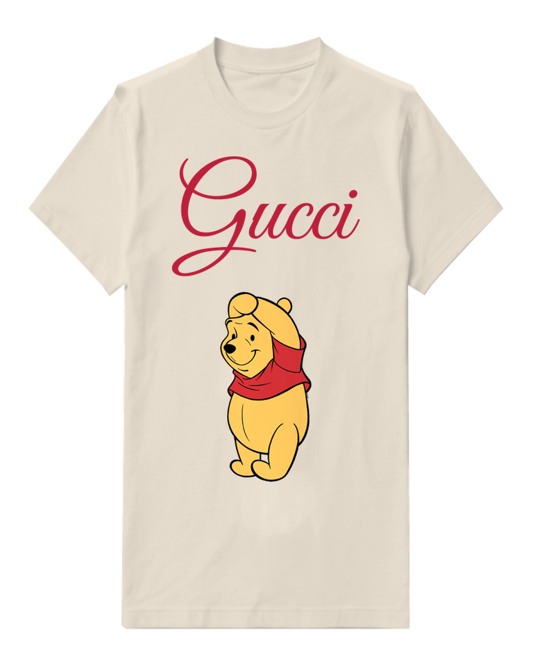Ivory Winnie The Pooh Sitting Upright Graphic T-Shirt - front product view