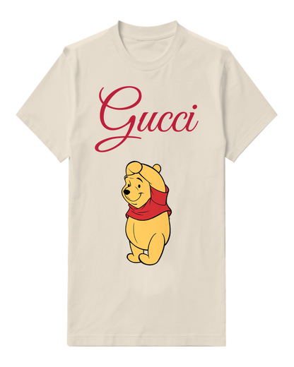 Ivory Winnie The Pooh Sitting Upright Graphic T-Shirt - front product view