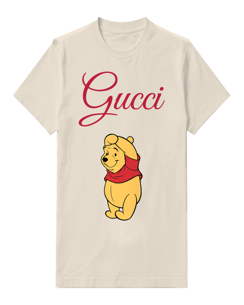 Ivory Winnie The Pooh Sitting Upright Graphic T-Shirt - front product view