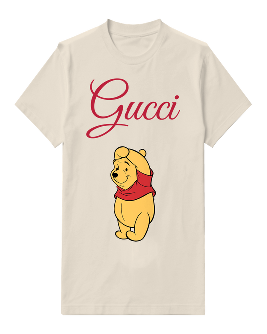 Ivory Winnie The Pooh Sitting Upright Graphic T-Shirt - front product view