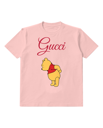 Blush Pink Winnie The Pooh Standing Sideways Graphic T-Shirt - front product view