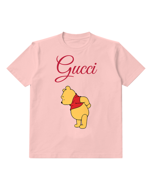 Blush Pink Winnie The Pooh Standing Sideways Graphic T-Shirt - front product view