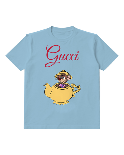 Sky Blue Teapot Dwelling Mouse In Hat Graphic T-Shirt - front product view