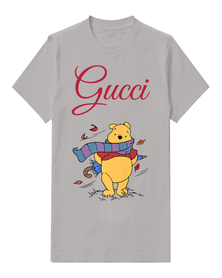 Light Gray Bear In Autumn Scarf Graphic T-Shirt - front product view
