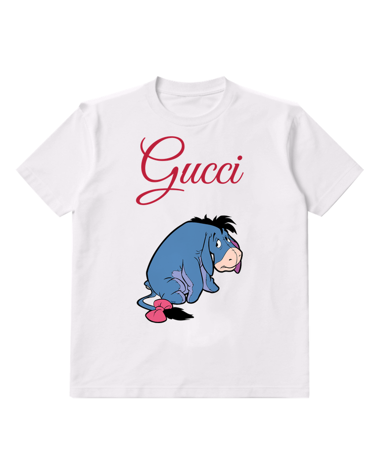 White Eeyore Sitting Low Graphic T-Shirt - front product view