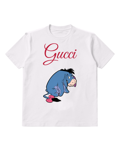 White Eeyore Sitting Low Graphic T-Shirt - front product view