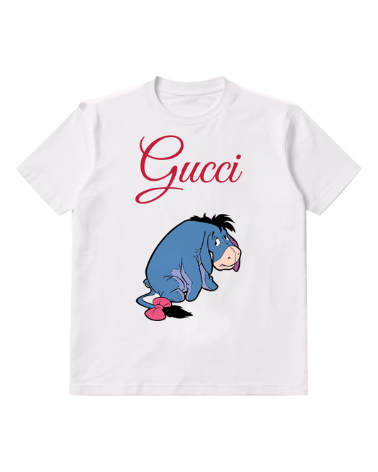 White Eeyore Sitting Low Graphic T-Shirt - front product view