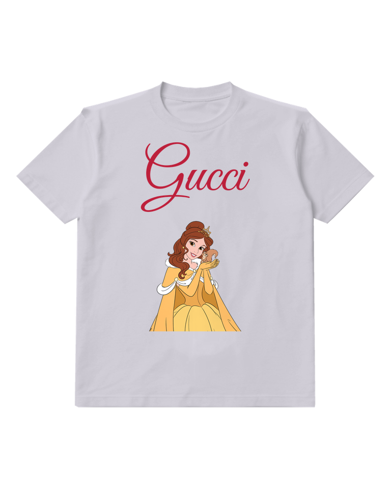 Light Gray Princess Holding Small Animal Graphic T-Shirt - front product view