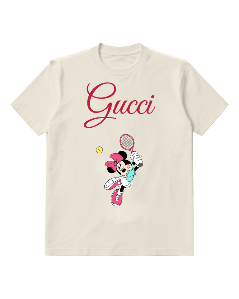 Ivory Minnie Mouse Tennis Swing Graphic T-Shirt - front product view