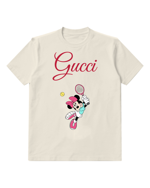 Ivory Minnie Mouse Tennis Swing Graphic T-Shirt - front product view
