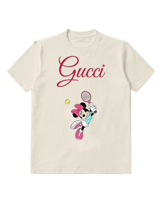 Ivory Minnie Mouse Tennis Swing Graphic T-Shirt - front product view
