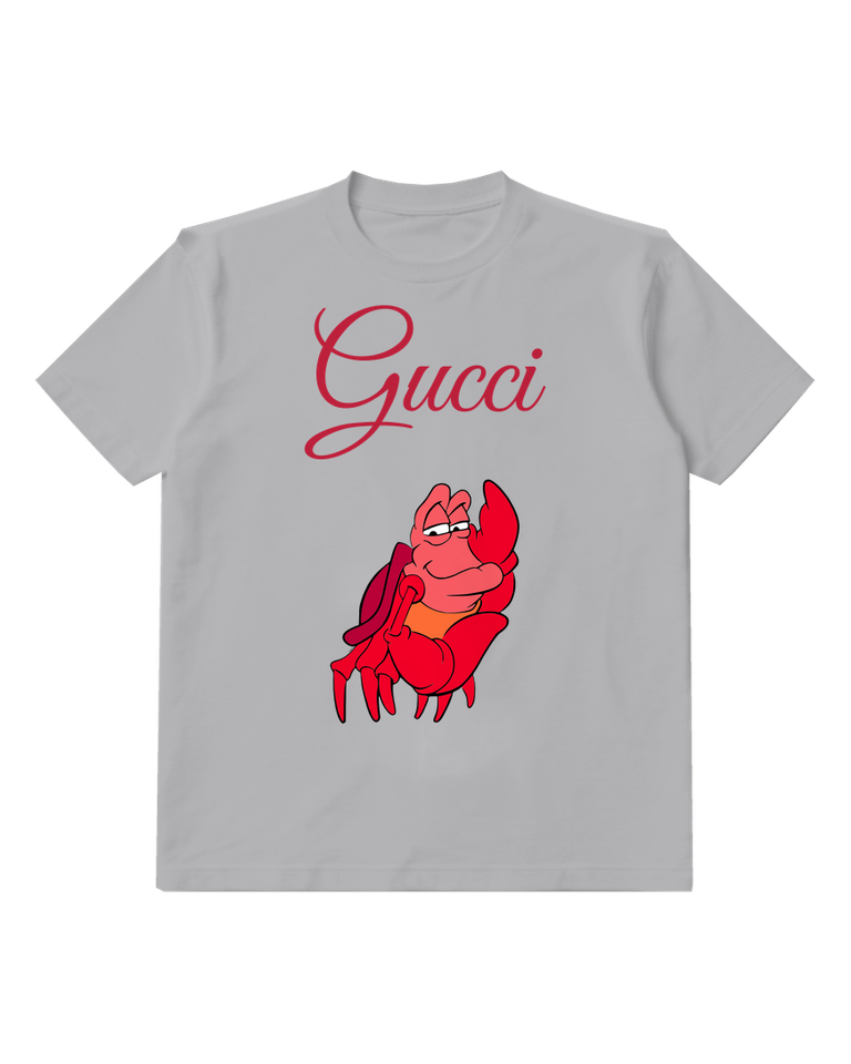 Gray Red Crab With Arms Crossed Graphic T-Shirt - front product view