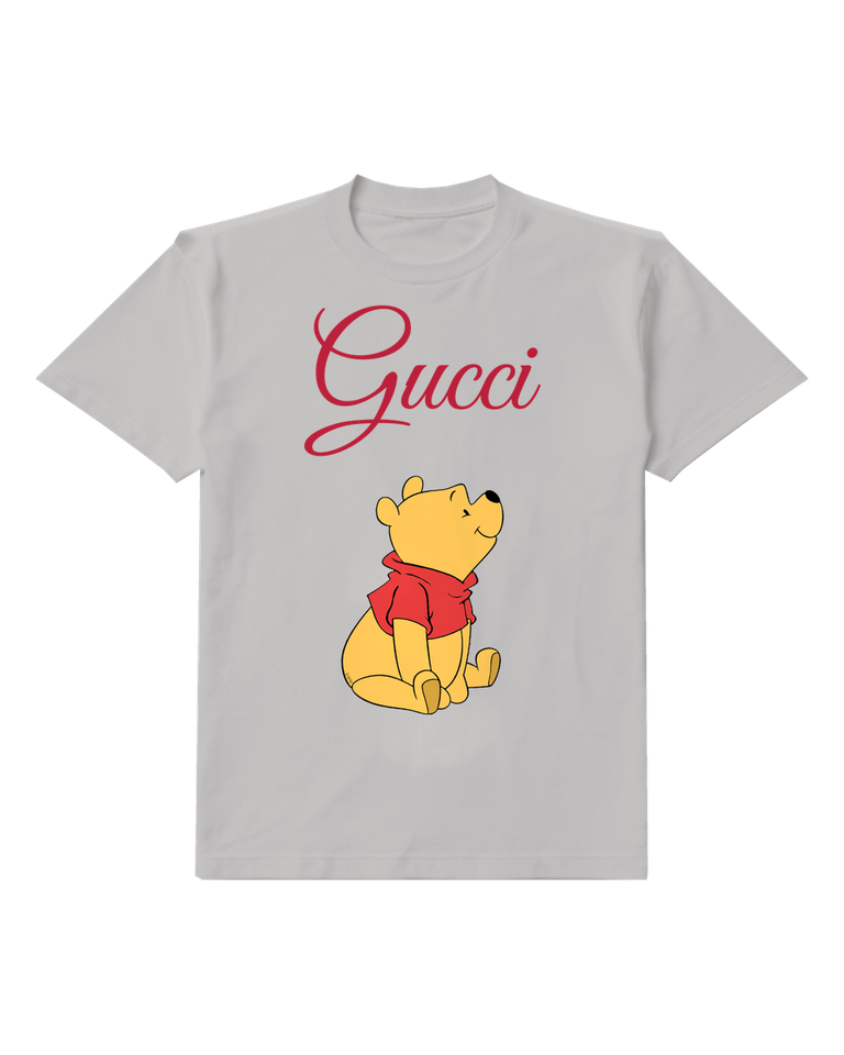 Light Gray Sitting Bear In Red Scarf Graphic T-Shirt - front product view