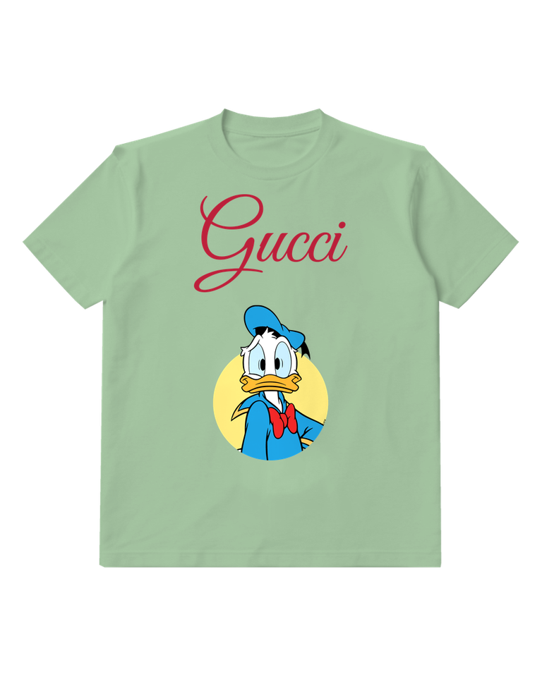 Sage Green Donald Duck Stern Blue Outfit Graphic T-Shirt - front product view