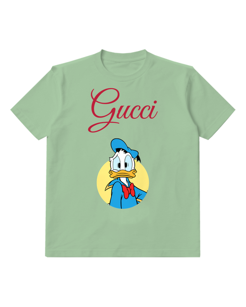 Sage Green Donald Duck Stern Blue Outfit Graphic T-Shirt - front product view
