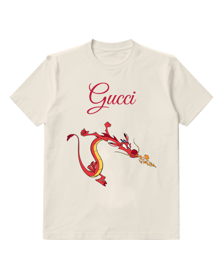 Ivory Red Dragon In Dynamic Flight Graphic T-Shirt - front product view
