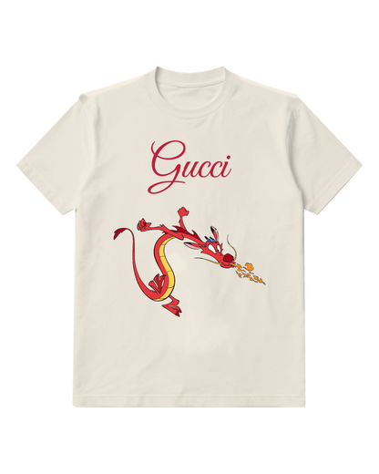 Ivory Red Dragon In Dynamic Flight Graphic T-Shirt - front product view