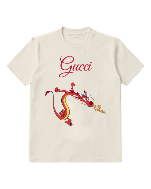 Ivory Red Dragon In Dynamic Flight Graphic T-Shirt - front product view