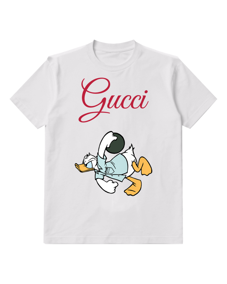 White Donald Duck Bowling Graphic T-Shirt - front product view
