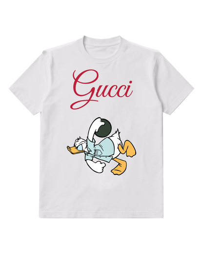 White Donald Duck Bowling Graphic T-Shirt - front product view