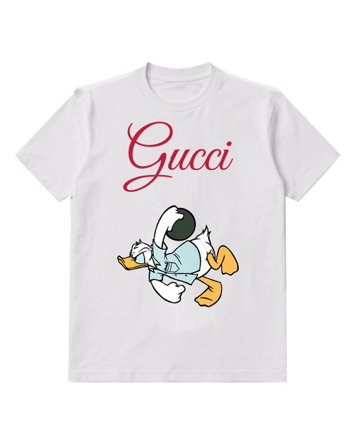 White Donald Duck Bowling Graphic T-Shirt - front product view