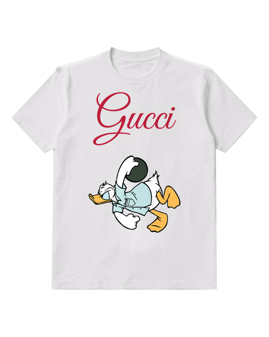 White Donald Duck Bowling Graphic T-Shirt - front product view