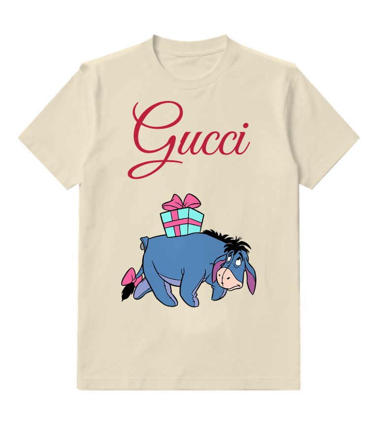 Ivory Blue Donkey with Gift Graphic T-Shirt - front product view